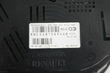 ЧАСЫ СЧЕТЧИКА 248100342R RENAULT MEGANE III UK