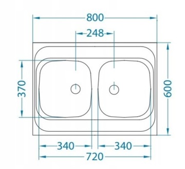 МОЙКА СТАЛЬНАЯ ПЕРЕКРЫТНАЯ 80Х60 ДЕКОР С МИКСОМ
