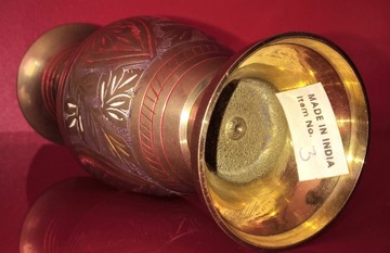 Старая ВАЗА латунная эмаль УНИКАЛЬНАЯ Индия 1960-е гг.