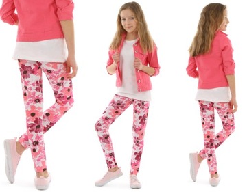 Legginsy wzorzyste getry NADRUKI - 128 KROPEK 015