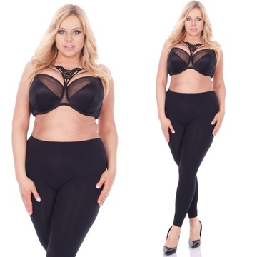ЧЕРНЫЕ бесшовные ЛЕГГИНГИ, непрозрачные SIZE PLUS