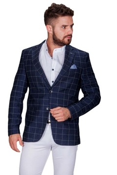 Темно-синяя куртка в клетку М-2 размер 48 fashionmen2