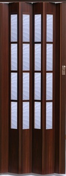 DRZWI HARMONIJKOWE VIVALDI CRYSTALLINE GLASS MAHOŃ 86 CM