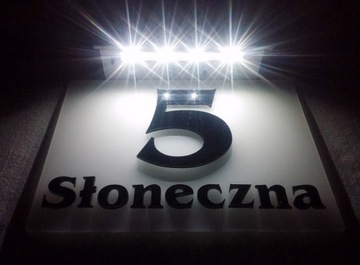 Podświetlony numer domu LED solarny GRATIS PROJEKT