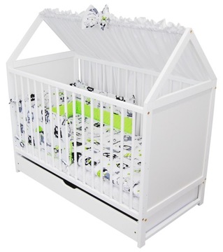 Детская кроватка 2в1 Jaś house с 3 ящиками 120x60