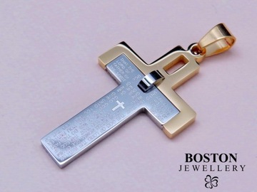 ZŁOTY SREBRNY CZARNY KRZYŻ KRZYŻYK NA ŁAŃCUSZEK