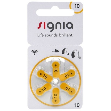 6 x baterie słuchowe Siemens Signia typ 10