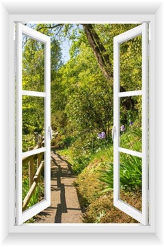 ОКНО СТЕНА СТЕНА 3D САД ПЕРГОЛА ЦВЕТЫ 80х120