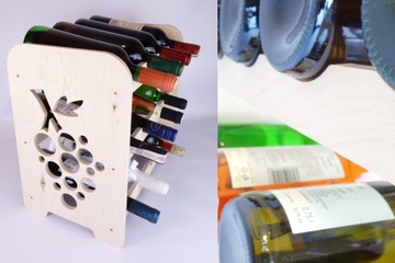 Деревянная винная полка, полка на 12 бутылок.