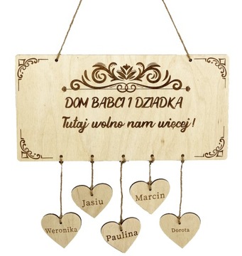 Tabliczka drewniana DZIEŃ BABCI DZIADKA dekoracja