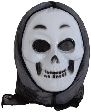 MASKA CZASZKA SZKIELETOR ŚMIERĆ HALLOWEEN KAPTUR