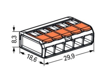 РАЗЪЕМ WAGO 221-415 5x0,2-4мм2 КОМПАКТ