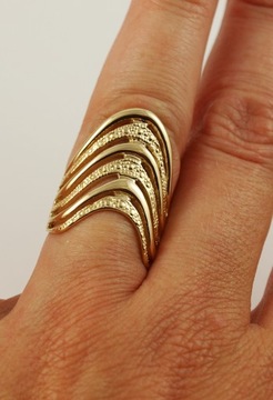 ЗОЛОТОЕ КОЛЬЦО С ШИРОКОЙ ВОЛНОЙ, ЗОЛОТО 333 ПРОБЫ