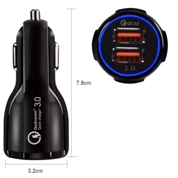 АВТОМОБИЛЬНОЕ ЗАРЯДНОЕ УСТРОЙСТВО И КАБЕЛЬ FAST MICRO USB QC