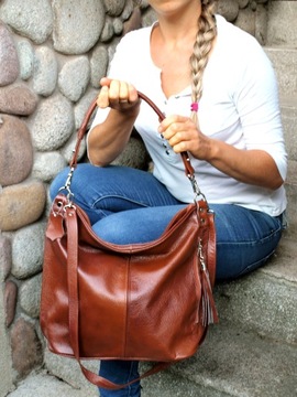 КОРИЧНЕВО-КРАСНАЯ КОЖАНАЯ СУМКА