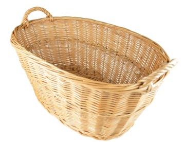 Плетеная ДЕРЕВЯННАЯ КОРЗИНКА ДЛЯ ПИЩЕВЫХ ИГРУШЕК, 80 СМ