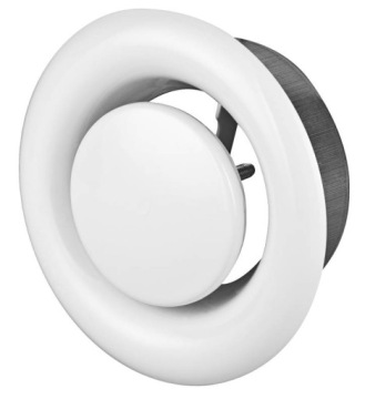 ANEMOSTAT WYWIEWNY BIAŁY metalowy fi 100 mm + RAMKA
