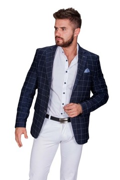 Темно-синяя куртка в клетку М-2 размер 48 fashionmen2