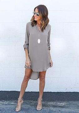 АСИММЕТРИЧНОЕ ПЛАТЬЕ OVERSIZE СВОБОДНАЯ ТУНИКА С РУКАВАМИ