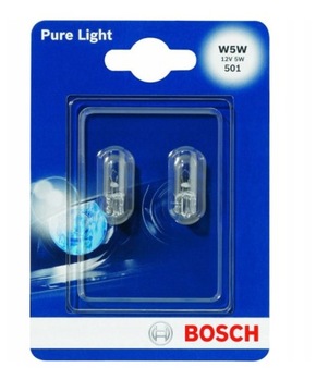 ŻARÓWKA W5W T10 12V 5W CAŁOSZKLANA BOSCH KPL 2SZT. NOWA TANIO JAKOŚĆ OE