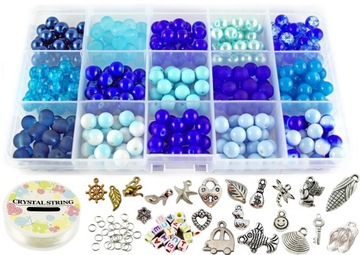 НАБОР СТЕКЛЯННЫХ БУСИН ДЛЯ БРАСЛЕТОВ 8мм подарок