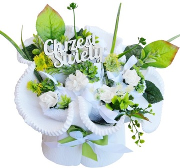 Bukiet z MIĘKKICH ręczników Prezent na Chrzest Św