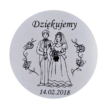 Tanio Etykiety z nadrukiem logo OKRĄGŁE FI60 wlepy