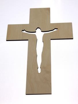 KRZYŻ DREWNIANY NA ŚCIANĘ ŚCIENNY 20 cm jasny