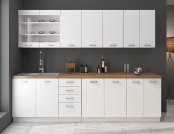 Kuchnia Eko White 260 biały biała pcv solidna blat
