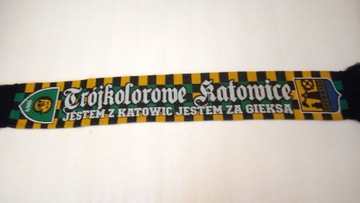 SZAL GKS KATOWICE-TRÓJKOLOROWE KATOWICE DWUSTRONNY DZIANY.