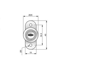 МЕБЕЛЬНЫЙ ЗАМОК PUSH ДЛЯ РАЗДВИЖНЫХ ДВЕРЕЙ 19X24