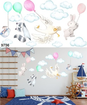 наклейки детские на стену, шарики с воздушным шариком 160