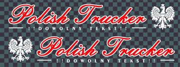 Naklejka POLISH TRUCKER, TIR, dowolny TEKST
