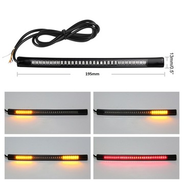 TAŚMA LAMPA 48 LED 3W1 KIERUNKOWSKAZ STOP MOTOCYKL