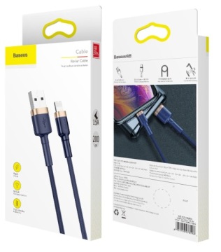 BASEUS USB -> Lightning, 2 м, темно-синий плетеный кабель