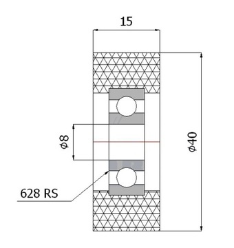 РОЛИК РОЛИК 40 мм ДАВЛЕНИЕ ДАВЛЕНИЕ РОЛИК ширина 15 мм