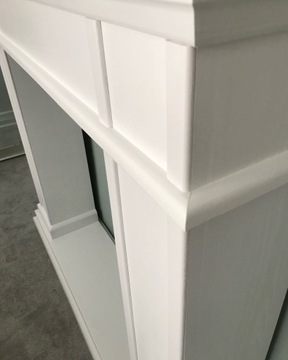 Drewniany portal kominkowy atrapa kominka eko obudowa Hamptons/podest
