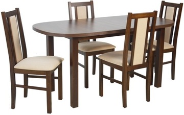 Zestaw 4 drewniane krzesła stół 80x160x200 OWAL