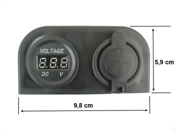 ЗАРЯДНОЕ УСТРОЙСТВО 2x USB 5 В 4,2 А ТЕСТЕР ВОЛЬТМЕТР 12 В 24 В