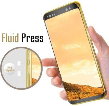 ХРУСТАЛЬНЫЙ ЧЕХОЛ ДЛЯ SAMSUNG S8 с золотой рамкой