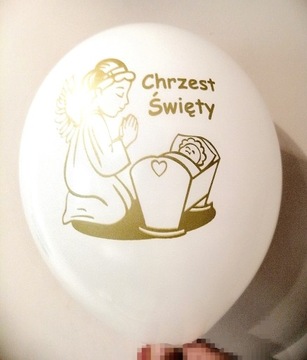 Balony na Chrzest 45 szt XL + butla z helem duża
