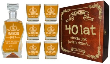 KARAFKA 6 SZKLANEK PREZENT NA 30 40 50 60 URODZINY