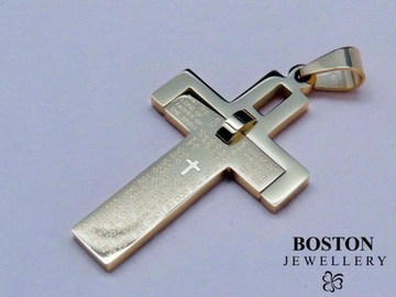 ZŁOTY SREBRNY CZARNY KRZYŻ KRZYŻYK NA ŁAŃCUSZEK