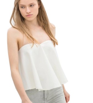 ZR4 ZARA BLUZKA CROP TOP W HISZPAŃSKIM STYLU 40 L