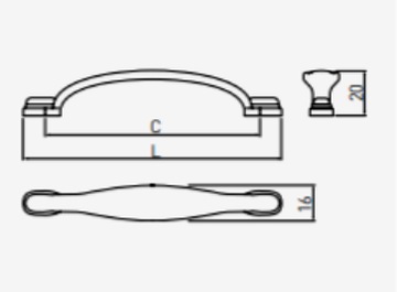 МЕБЕЛЬНАЯ РУЧКА МЕТАЛЛИЧЕСКАЯ, РЕТРО ПАТИНА, SPACE 96