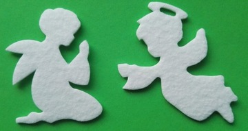 Dekoracja komunijna aniołek z białego filcu 20 szt