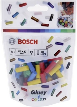 BOSCH GLUEY wkłady sztyfty klejowe kolorowe 70 szt