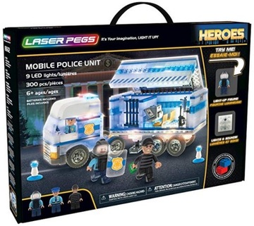MOBILNA JEDNOSTKA POLICJI Laser Pegs klocki LED!
