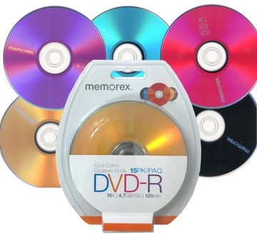 MEMOREX DVD-R 4,7GB płyty Kolorowe Opakowanie 60
