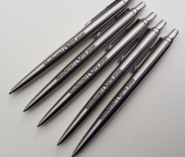 Перьевая и шариковая ручка Parker Jotter Steel в ПОДАРОЧНОМ КОРПУСЕ С ГРАВИРОВКОЙ